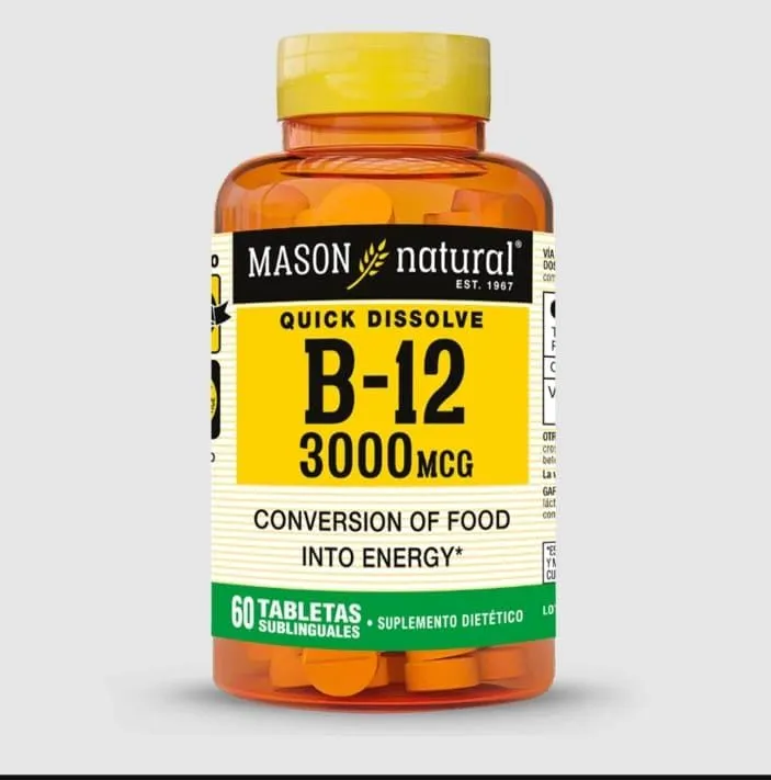 Imagen de MASON  B-12 3000 MCG (60 TAB SUBL)
